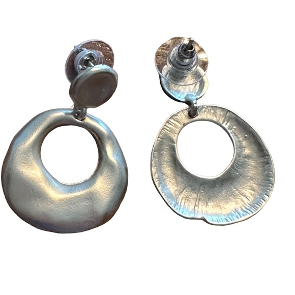 Boho Style Imperfectly Round Geometric Drop Earrings - Picture 4 of 4